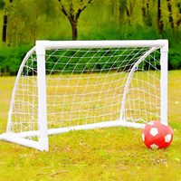 Buts de football pliables d'extérieur pour jardin avec cadre en ABS résistant aux intempéries, piquets de sol, but de football portable pour enfants