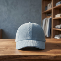 Casquette de baseball en velours côtelé à 5 panneaux, broderie personnalisée, impression DTF, logo, texture douce