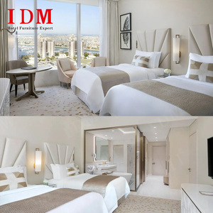IDM Dubai Tarzı 5 Yıldızlı Otel Oda Mobilya Seti Modern Ahşap Lüks Yatak Odası Takımı Apartman Otel İçin King Size Anahtar Teslim Çözüm - Product Image 2