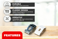 Supports de fixation pour stores verticaux Amazing Drapery Hardware pour rail de 1-1/2 pouce avec vis de montage et chevilles - Lot de 3