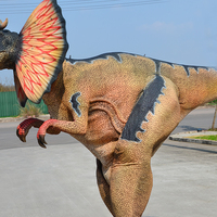 Costume de dinosaure Dilophosaurus pour Halloween, personnalisable, avec design de pattes cachées, modèle animatronique lumineux pour parc d'aventure