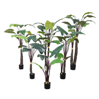 Plante artificielle haut de gamme, grande taille, style bonsaï, ornement d'intérieur, arbre artificiel en pot, Taro arc-en-ciel, en plastique de qualité supérieure, vente en gros