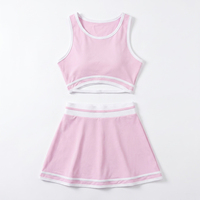 Ensemble de jupes de sport 2 pièces personnalisées avec logo, mini, pour yoga, gym, golf, sexy, pour filles et femmes, jupes de tennis pour femmes
