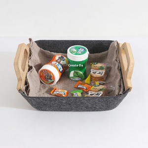 Nhà Sản Xuất Bán Buôn Không Dệt Vải Lưu Trữ Hộp Và Cảm Thấy Lưu Trữ Giỏ Với Tay Cầm Bằng Gỗ Nguồn Cung Cấp Nhà Tổ Chức - Product Image 3