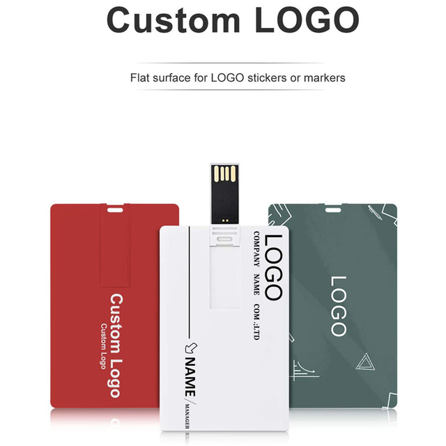 Bulk New Business Card Gift Factory Price USB 2.0 Plastic Flash Drive with Full Color Printing Stock Available