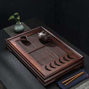 Carbonized Bamboo <b>Tea</b> Tray Square Drainage Type For Kung Fu <b>Tea</b> <b>Set</b> Home Use - Product Image 2