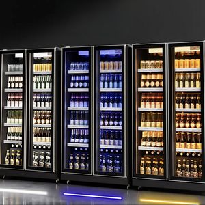 Refrigerador con Forma de Botella de <span class=keywords><strong>Coca</strong></span>-<span class=keywords><strong>Cola</strong></span>, Congelador de Bebidas con Estantes LED de Enfriamiento, Descongelación Automática, Estantes Ajustables para Bares - Product Image 2