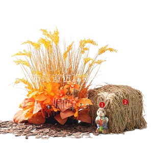 Bouquet d'arrangement floral artificiel en forme d'épi de blé Greenway pour la décoration intérieure et la présentation en magasin - Product Image 1