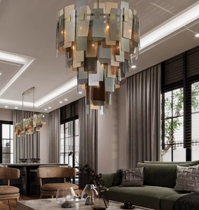 Zeal Lighting Villa de lujo personalizada, decoración de sala de estar, Material de vidrio, luz colgante nórdica negra - Product Image 6