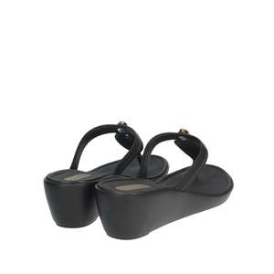 Grendha Sandalias de cuña negras para mujer, cómodas para el verano - Product Image 3