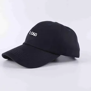 High Quality Custom Cotton Baseball Cap Gorras Hat With Logo 3D Embroidery 6 Panel Black Sports Caps For Men