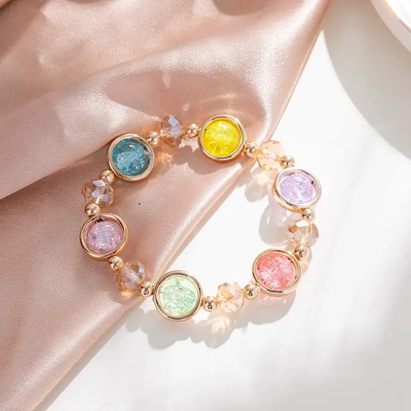Nuovo stile All-match braccialetto di perline braccialetto da donna moda cristallo rosario dichiarazione braccialetto