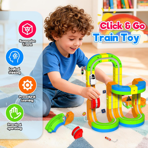 Set Treno Elettrico <span class=keywords><strong>per</strong></span> <span class=keywords><strong>Bambini</strong></span>, 83 Pezzi, Pista da Corsa 3D con Treno Elettrico, Adatto <span class=keywords><strong>per</strong></span> <span class=keywords><strong>Bambini</strong></span> dai 2 Anni in Su - Product Image 3
