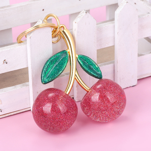 Phong Cách Mới Thời Trang Ngon Màu Đỏ Cherry Keychain Mù<span class=keywords><strong>a</strong></span> Hè Trái Cây Anh Đào Mặt Dây Chuyền Keyring Cho Phụ Nữ Túi Phụ Kiện Quà Tặng - Product Image 4