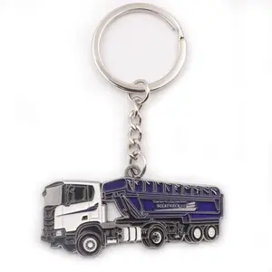 Wholesale Souvenir Cheap Promotional 2d 3d Logo Truck Shape Metal Keychain