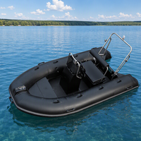 Bateau pneumatique en fibre de verre CE Small RIB 10,8 pieds avec coque à double V profond, moteur 15 CV, capacité de 5 personnes pour la navigation à la dérive