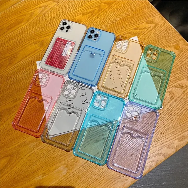 Shockproof Silicone Wallet Case with Camera Protector for 11-17 Card Holder & Back Protection