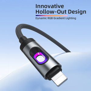 Type-C to Type-C Fast Charging Cable RGB <b>LED</b> <b>Light</b> Nylon Braided <b>USB</b> Data Cable for Mobile Phone Tablet - Product Image 6
