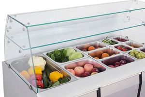 Mesa de Trabajo Refrigerada Comercial para Chef, Mostrador de <span class=keywords><strong>Buffet</strong></span> para Catering, Exhibición de Alimentos, Sándwiches, <span class=keywords><strong>Pizza</strong></span>, Preparación de Alimentos, Barra de Ensaladas - Product Image 3