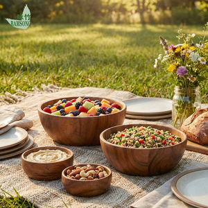 Plato Redondo de Madera Estilo Clásico Japonés, Ecológico, para Servir Comida, Presentación de <span class=keywords><strong>Sushi</strong></span>, Restaurante, Camping, Hogar - Product Image 4