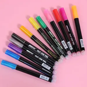 Marcadores de Tinta Permanente Metálicos con Brillo Mágico, 12 Colores, Rotuladores para Tela, para Manualidades - Product Image 3