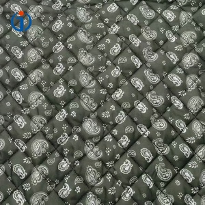 Bán Buôn Dệt 100% Polyester Màu Xanh Lá Cây Kiểm Tra Paisley In Bông Vải Với Hình Vuông Nhỏ Thiết Kế - Product Image 2