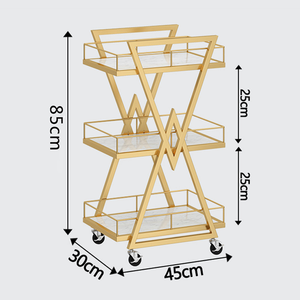 Carrito de Peluquería Rodante de Hierro Dorado de Diseño Moderno con Ruedas, Estante de Almacenamiento para Manicura, Carrito de Herramientas, Carrito para Peluquería - Product Image 5