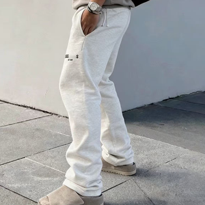 Pantalon de survêtement pour homme, coupe droite, à ourlet ouvert, matelassé, imprimé, ample et décontracté, personnalisable avec logo, uni, vente en gros - Product Image 6