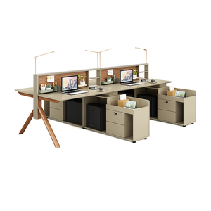 Postazione di Lavoro Modulare Moderna per 4 Persone con Schermi Privacy, Armadietti e Sedie Ergonomiche per Uffici <span class=keywords><strong>Open</strong></span> Space - Product Image 3
