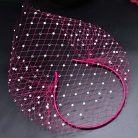 Voilette Cage à Oiseaux de Mariée avec Strass et Bandeau