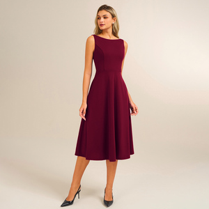 Abito <span class=keywords><strong>da</strong></span> Cocktail Senza Maniche Personalizzato per Donna 2026, Elegante Vestito a Linea A per Ospiti di <span class=keywords><strong>Matrimonio</strong></span> con Tasche, Abito Vintage - Product Image 3