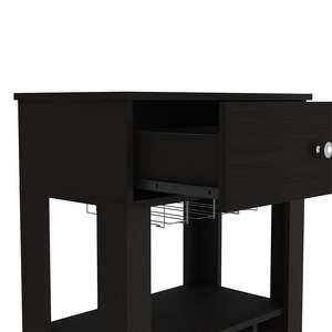 DB DB Twelve Wine Cubbie Chariot de bar noir finition wengue Ensemble Bayamon à quatre pattes - Product Image 5