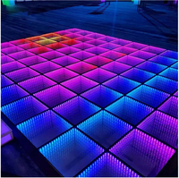 Magnetic IP65 Waterproof 3D LED Dance Floor Tempered Glass Led Floor Tiles for Wedding Party DJ