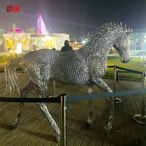 Stainless Steel Hollow Horse Sculpture New Process Unique Design Animal Sculpture Metal Material Size Can Be Customized