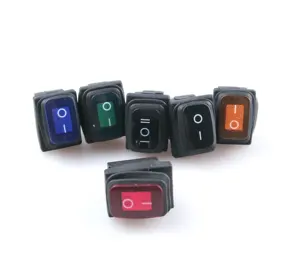 Waterproof and oil-proof KCD1 power supply with light 3 pin 2 swing switch button dust-proof durable type rocker switch