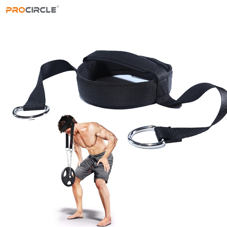 Harnais D'entraînement Pour Cou – Néoprène Réglable – Avec Chaîne Acier – Pour Musculation/fitness – Noir