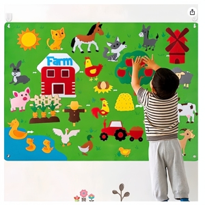 Tapis d'éveil ou kit de jeu mural, divers thèmes, apprentissage interactif, activité DIY, tableau d'histoires en <span class=keywords><strong>feutre</strong></span> et flanelle, kit de jouets <span class=keywords><strong>pour</strong></span> enfant et bébé - Product Image 5