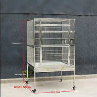 Cages à oiseaux empilables en acier inoxydable de style classique SUS304, grandes cages à perroquets à vendre, motif animal