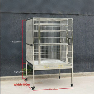 Klasik tarzı paslanmaz çelik istiflenebilir kuş kafesleri satılık hayvan desen SUS304 büyük papağan kafesleri - Product Image 3