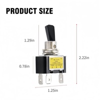 Interrupteur à bascule LED 12V 30A robuste 3 broches ON/OFF SPST IP40 pour voiture, camion, avec couvercle LED rouge, bleu, blanc 24V