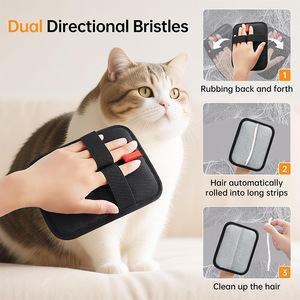 Traveling With Wei Pet Hair Removal Glove Elastic Band Black Brush For <b>Sofa</b> Cleaning Static Cling Lint Remover - Product Image 5