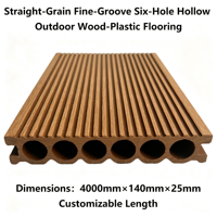Planches de terrasse WPC écologiques pour extérieur, rainurées à grain droit 6 cavités, 140mmx25mm, étanches, longueur personnalisée, carte de couleurs, vente en gros pour jardin