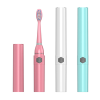 Brosse à dents électrique rechargeable pour voyages internationaux, étanche IPX7, poils moyens, fonctionne avec des piles universelles pour adultes