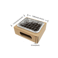 Barquettes alimentaires rectangulaires jetables en aluminium 130*90*40mm avec couvercle en aluminium, écologiques en PET, pour BBQ et plats à emporter