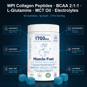 Gummies d'Isolat de Protéine de Lactosérum Zéro Sucre 1700mg – Complexe de Peptides BCAA pour la Récupération Musculaire Maigre, Formule Performance Sportive Non-OGM, 60 Unités - Product Image 4