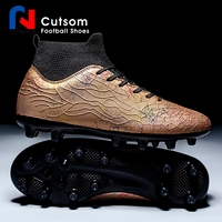 Chaussures de football montantes à crampons longs FG, vente en gros d'usine, printemps-été, logo personnalisé, crampons de football OEM