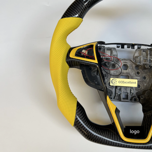 <span class=keywords><strong>Volante</strong></span> Deportivo Profesional Personalizado de Cuero Amarillo con LED y Fibra de Carbono para <span class=keywords><strong>Ford</strong></span> <span class=keywords><strong>Mondeo</strong></span> Fusion 2010 MK3 MK4 MK5 - Product Image 5