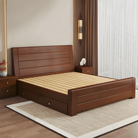 Lit en bois massif Lit Queen de 1.8m Lit double de 1.5m Mobilier moderne et simple économique Rangement pour la chambre principale