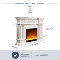 [ Direct Usine ] Cheminée Électrique Blanche en Bois Style Antique avec Manteau de Cheminée Intégré