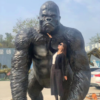 Grandes Décorations de Jardin Extérieur Populaires Statues de Gorille Donkey Kong en Résine Sculptures Animalières Primate Artisanat en Résine de Fibre de Verre
